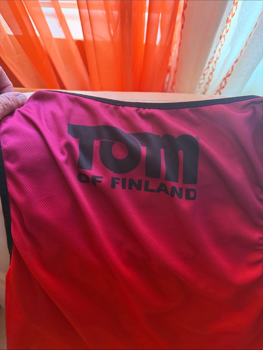 Tom of Finland Gradient Crew Graphic Top - Red to Orange - Picture 3 of 3